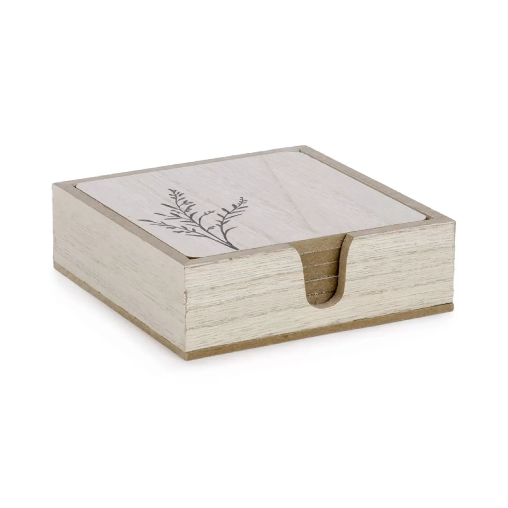 Serving Accessories*Attitudes Import Set Of 6 Wooden Coasters