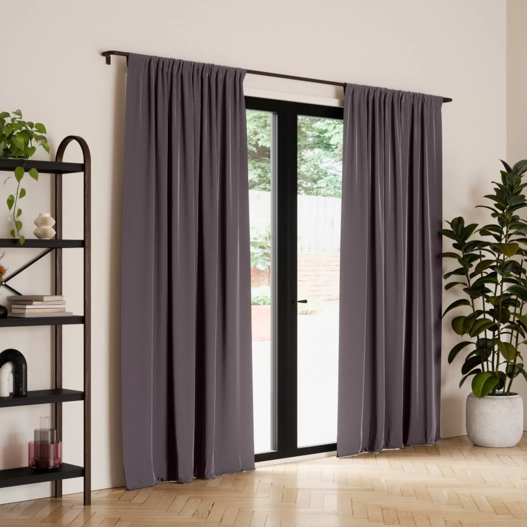 Poles & Curtains*Umbra Set Of Charcoal Blackout Curtains - Twilight