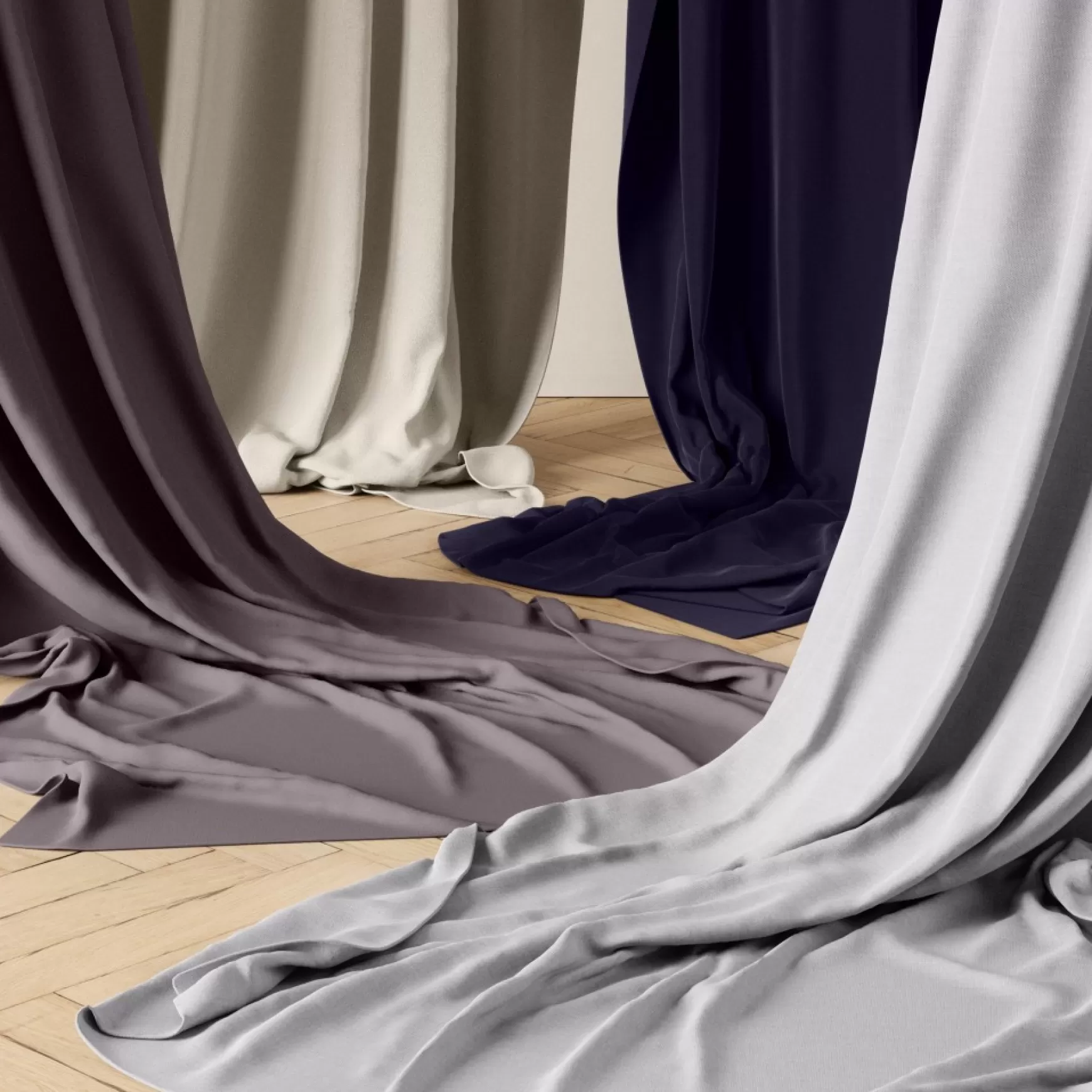 Poles & Curtains*Umbra Set Of Grey Blackout Curtains - Twilight