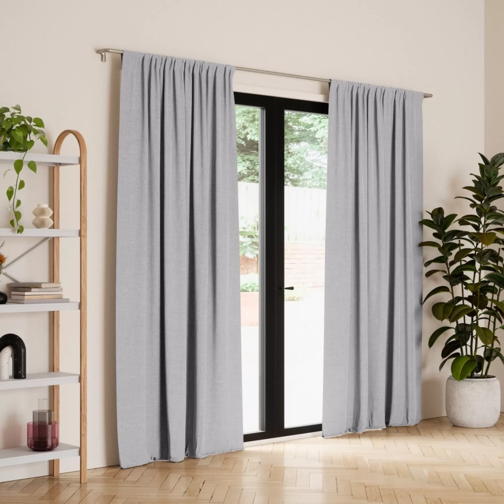 Poles & Curtains*Umbra Set Of Grey Blackout Curtains - Twilight