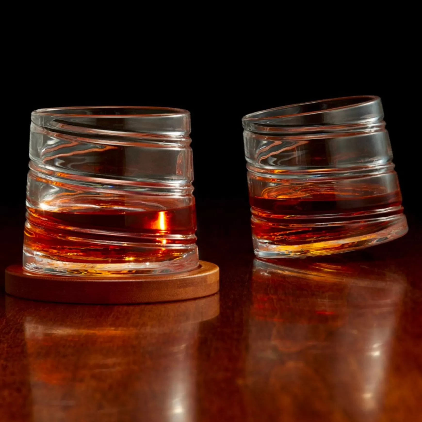 All For Spirits*Intercontinental Mercantile Set Of Spiral Glasses And Coasters