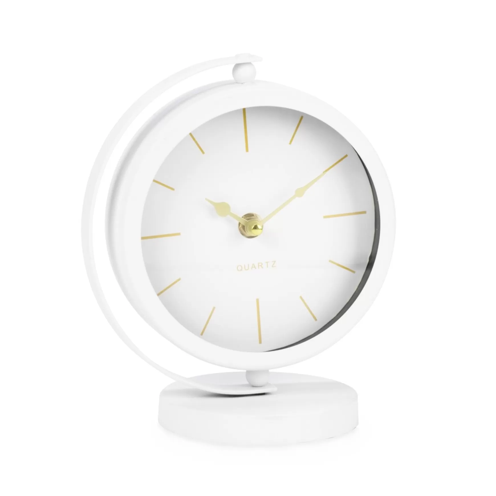 Decorative Objects*Attitudes Import Small Table Clock - White