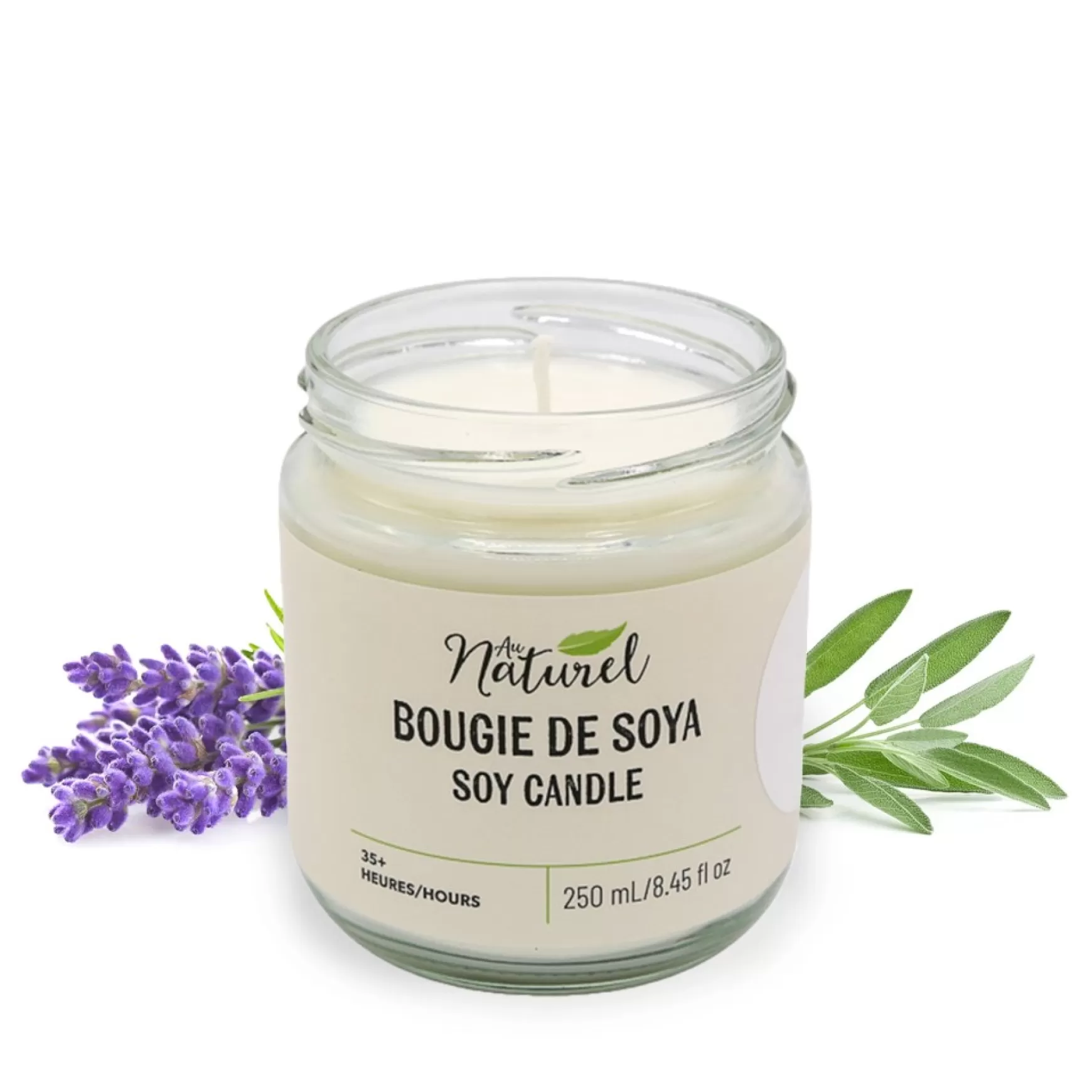Scented Candles*Au Naturel Soy Candle 250Ml - Lavender And Sage