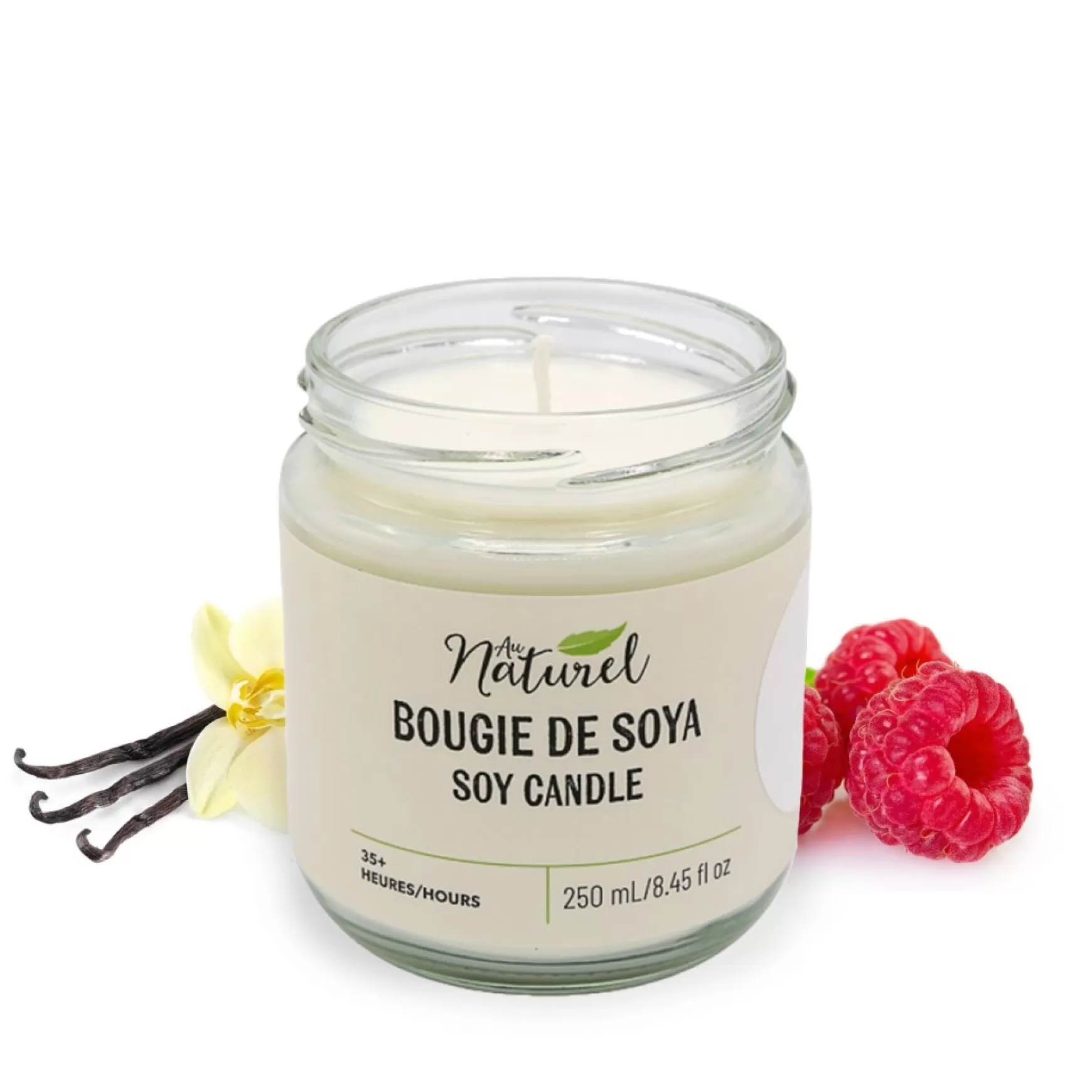 Scented Candles*Au Naturel Soy Candle 250Ml - Vanilla And Black Raspberry