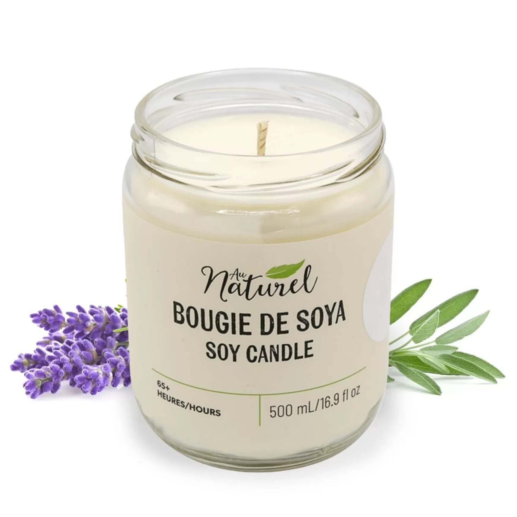 Scented Candles*Au Naturel Soy Candle 500Ml - Lavender And Sage