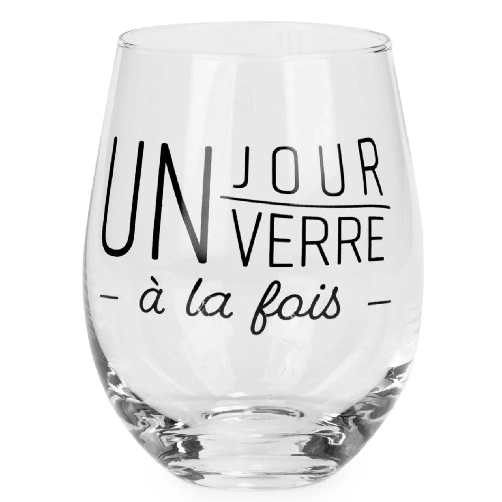 All For Wine*Attitudes Import Steamless Wine Glass - Un Jour/Verre A La Fois