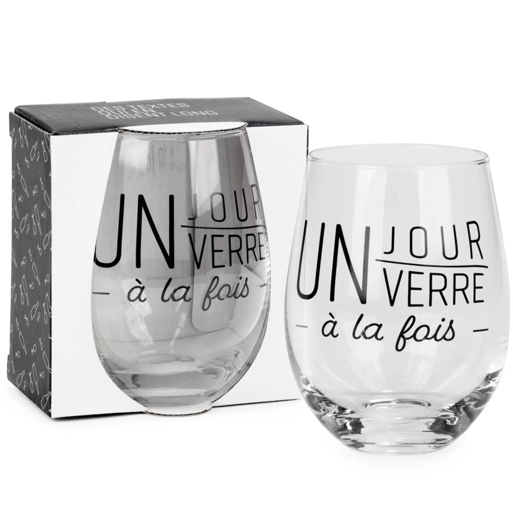 All For Wine*Attitudes Import Steamless Wine Glass - Un Jour/Verre A La Fois