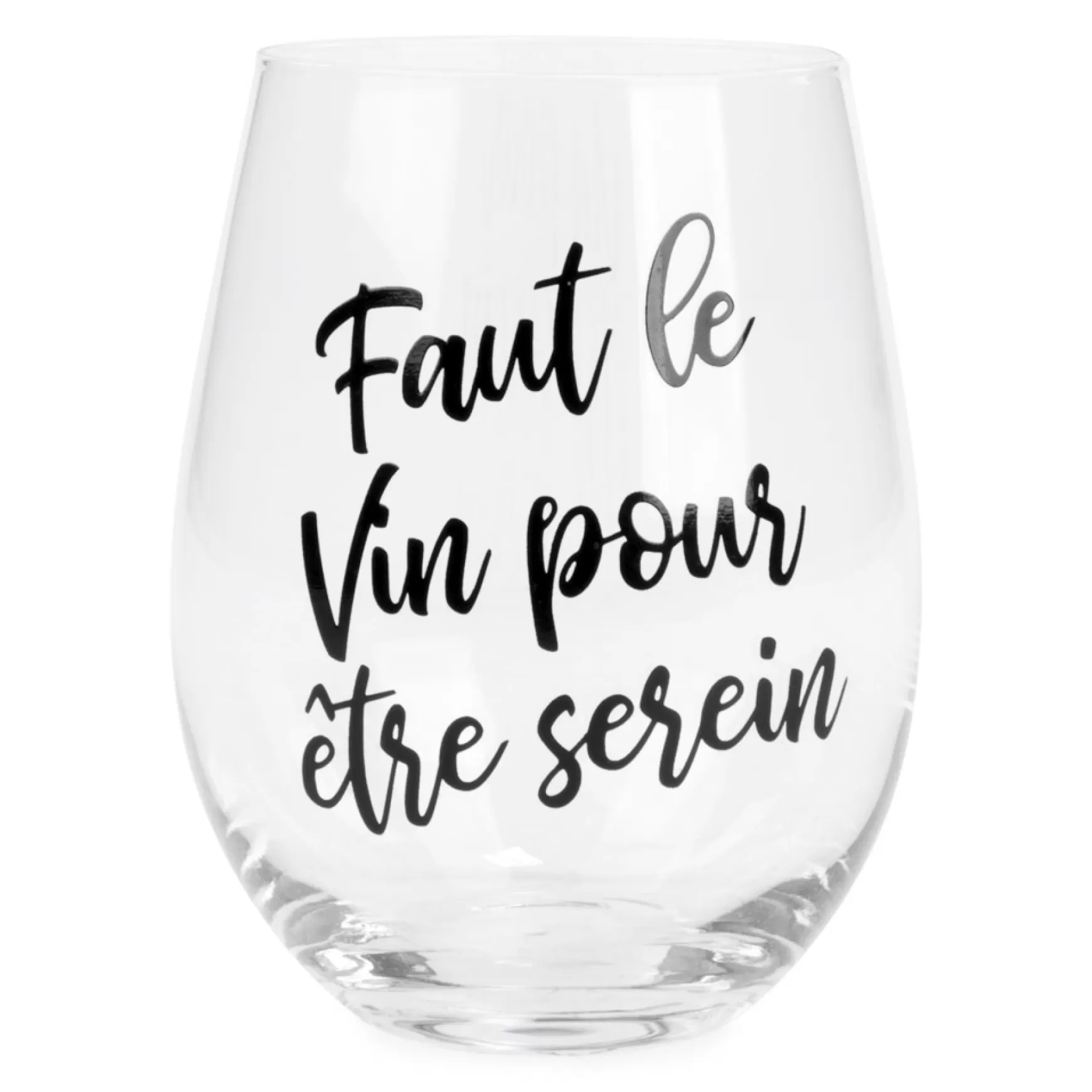 Products With Text*Attitudes Import Stemless Wine Glass - Serein