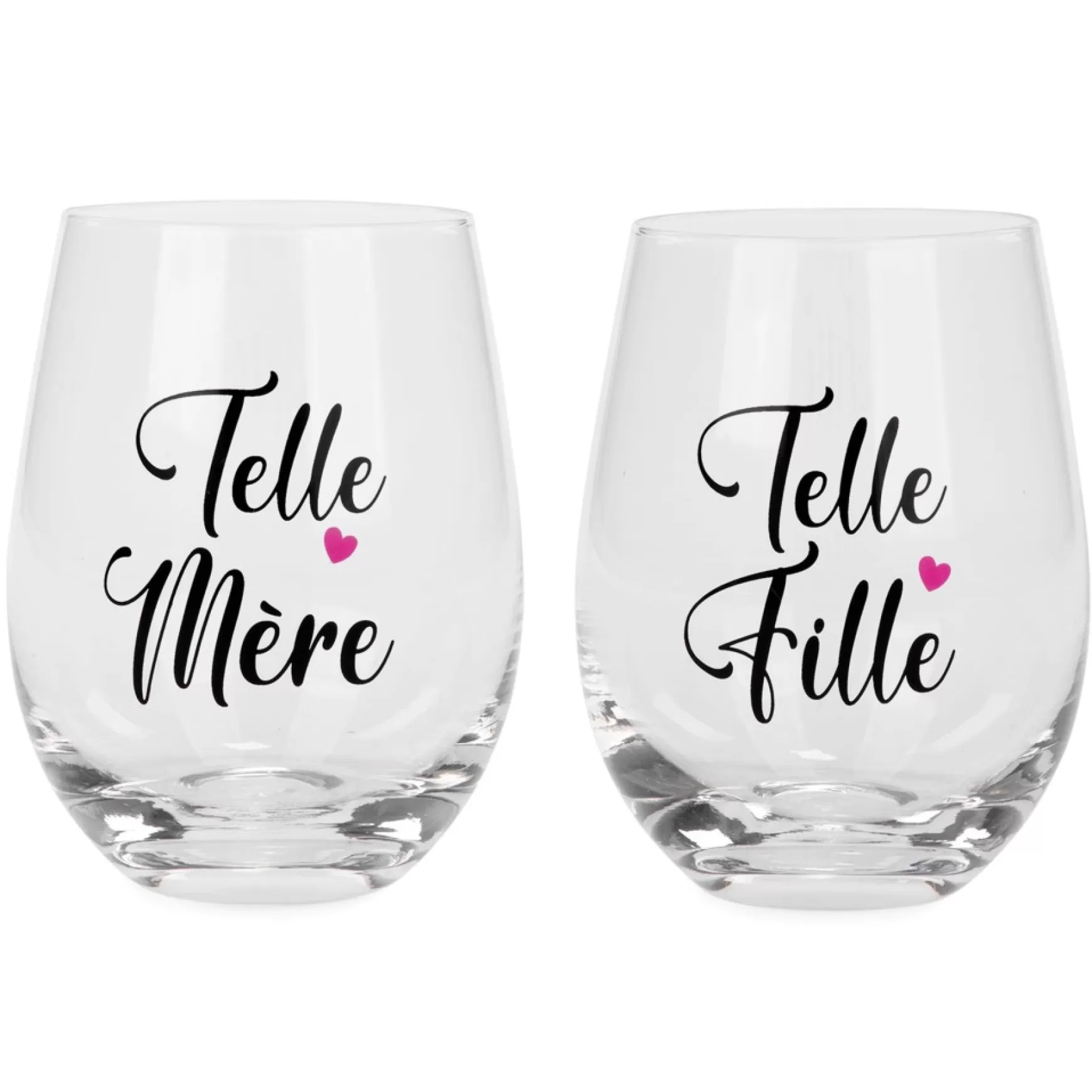All For Wine*Attitudes Import 2 Stemless Wine Glass - Telle Mere Telle Fille