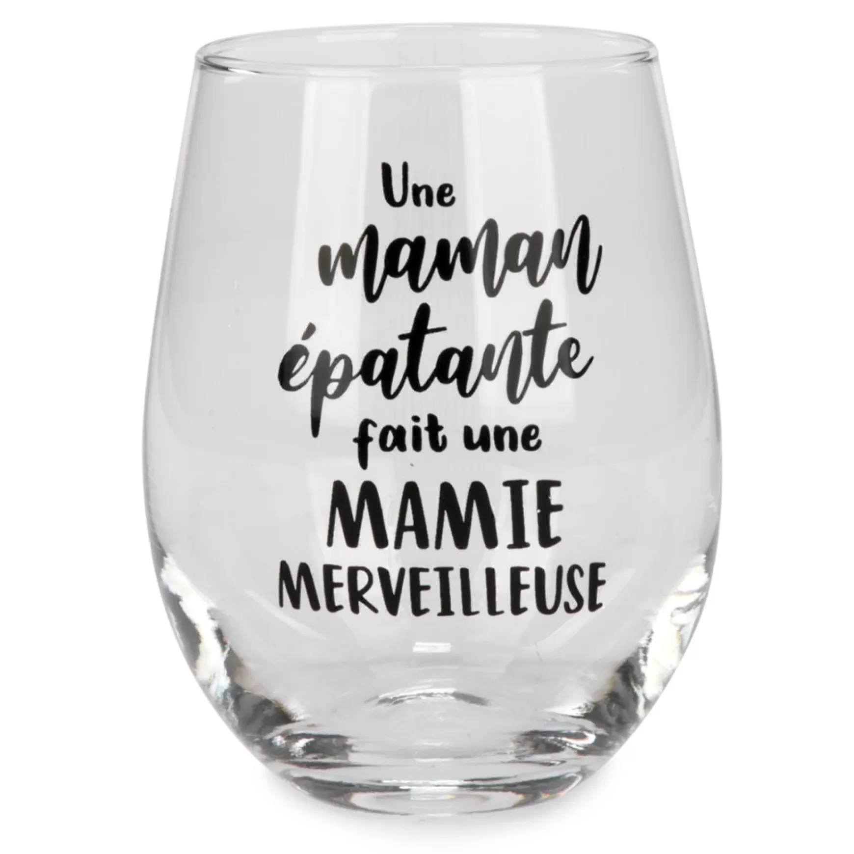 Products With Text*Attitudes Import Stemless Wine Glass - Une Maman...