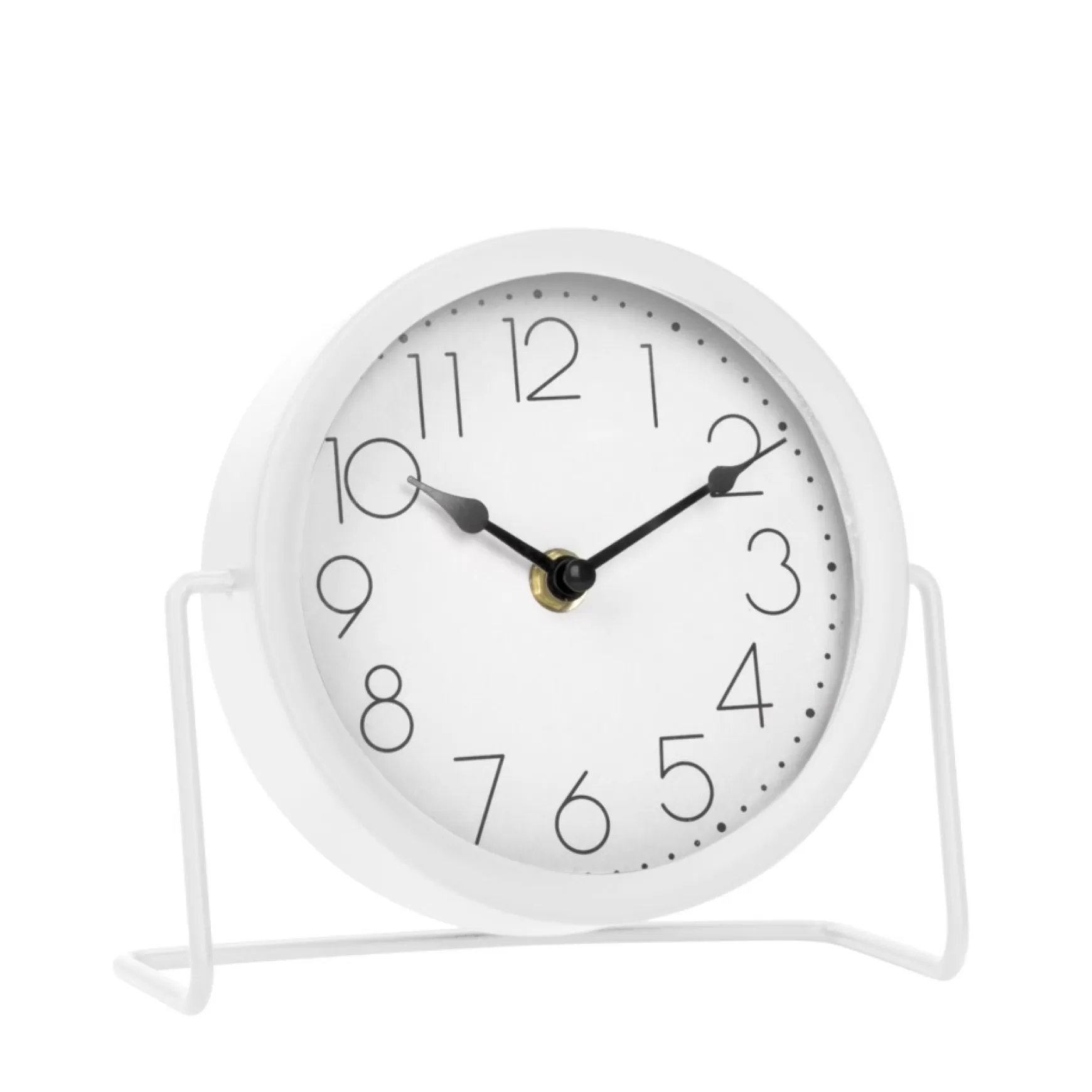 Decorative Objects*Attitudes Import Table Clock On Stand - White