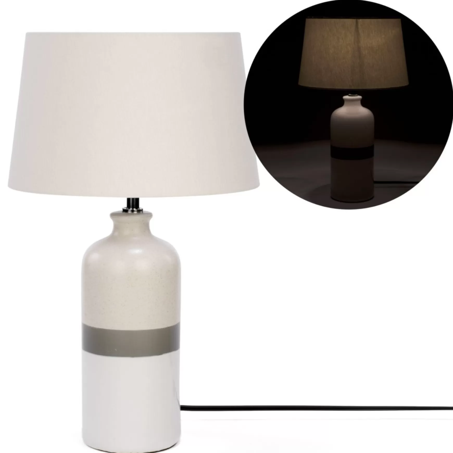 Luminaires*Attitudes Import 2 Table Lamp - Base With Gray Stripe