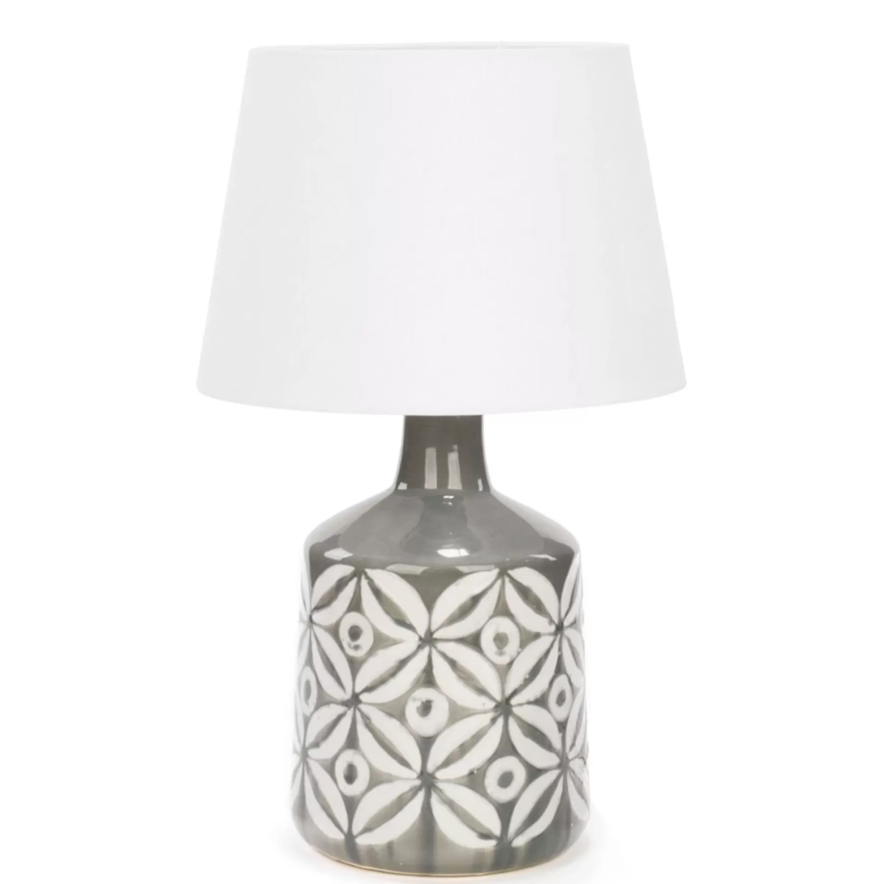Luminaires*Attitudes Import 2 Table Lamp - Grey Base With Floral Pattern