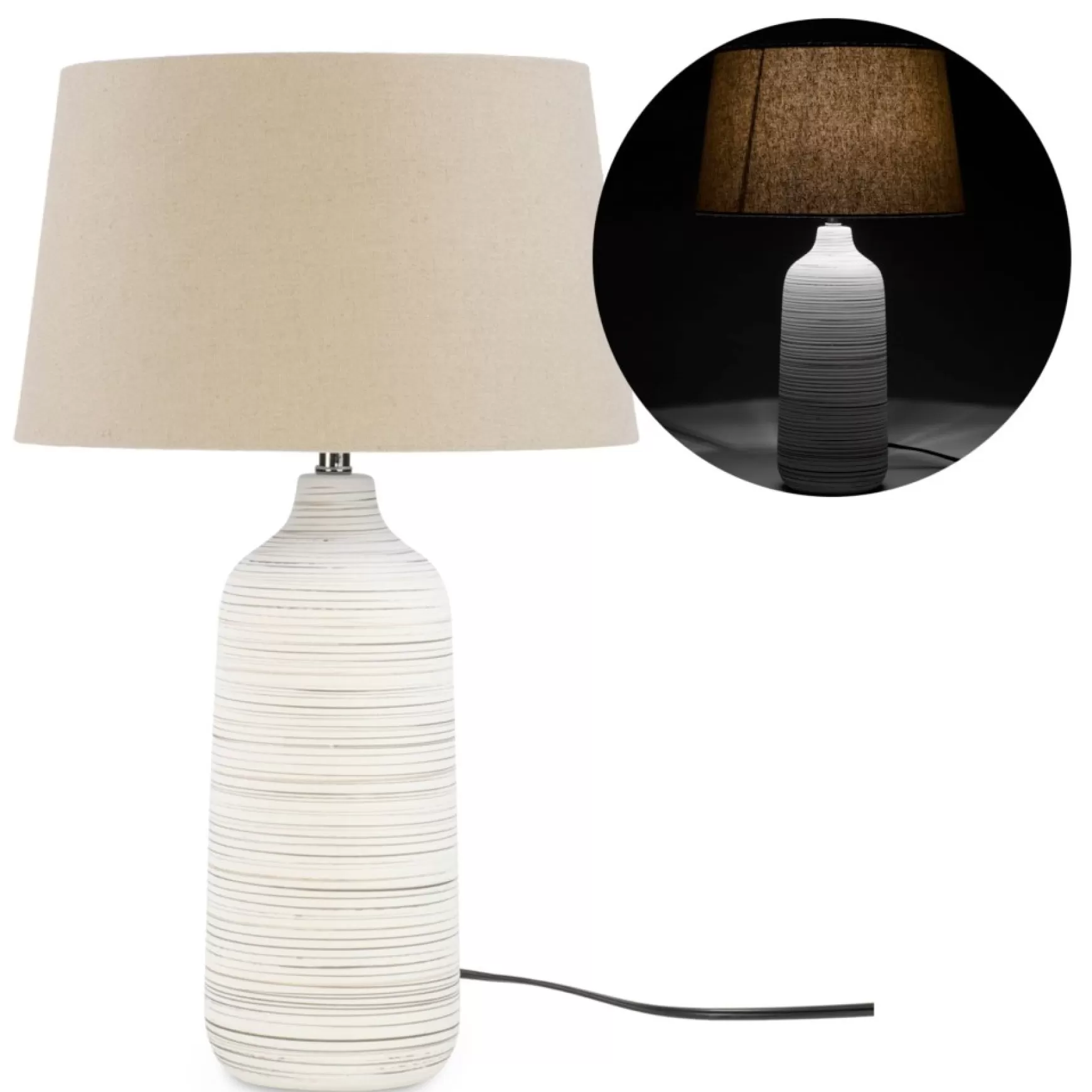 Luminaires*Attitudes Import 2 Table Lamp With Ribbed Base