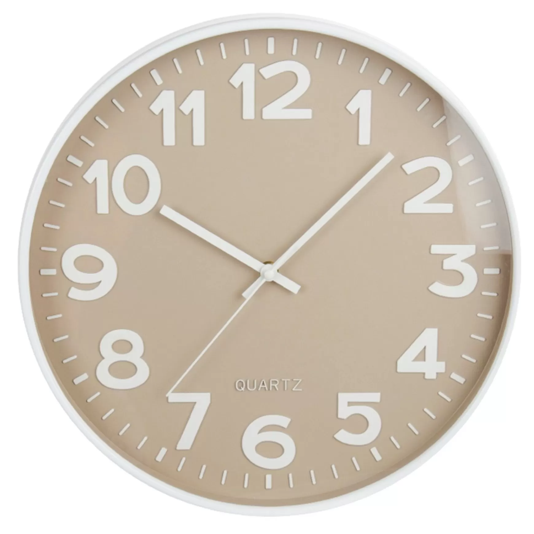 Clocks*CTG Brands Taupe And White Clock - 14"
