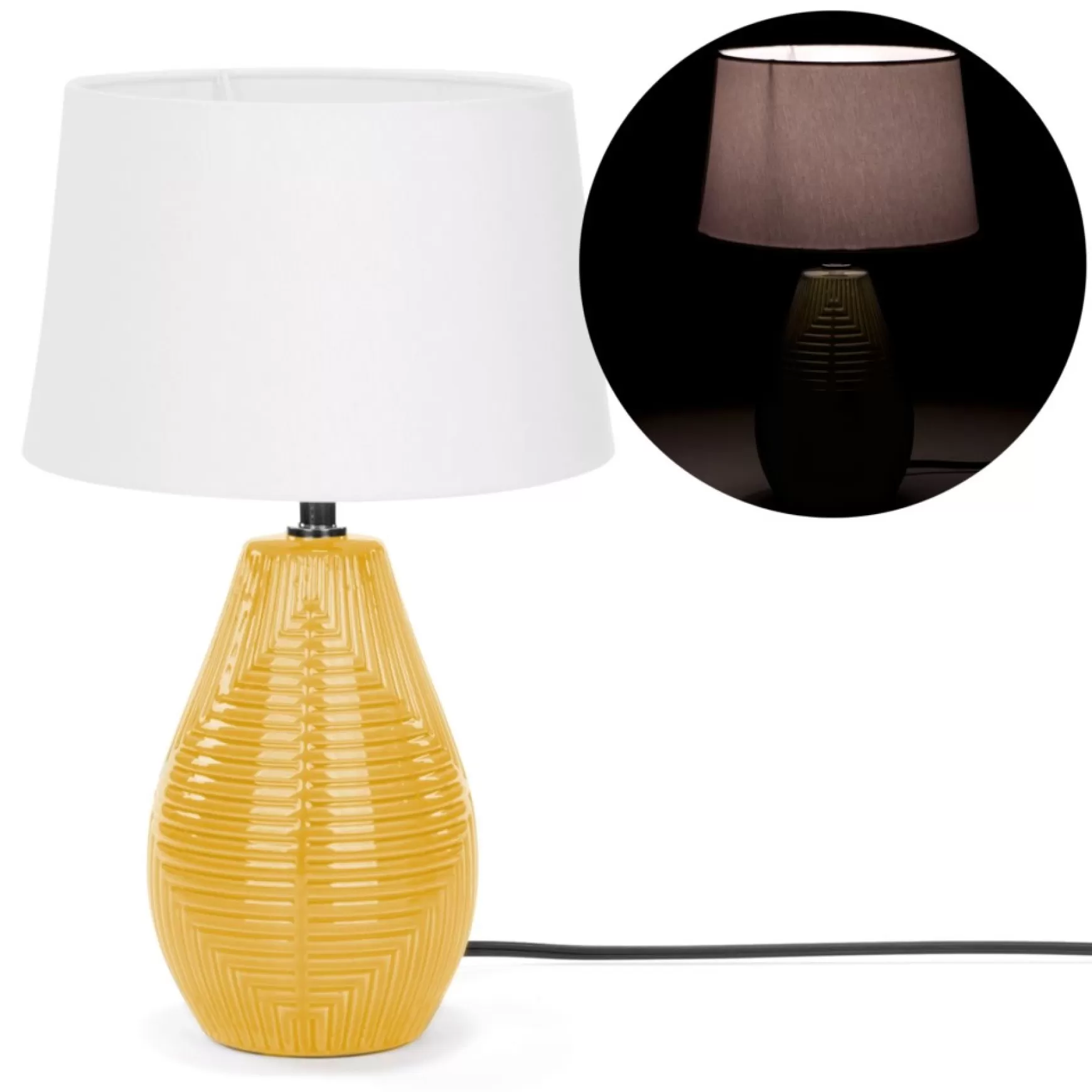 Luminaires*Attitudes Import 2 Textured Base Table Lamp - Yellow