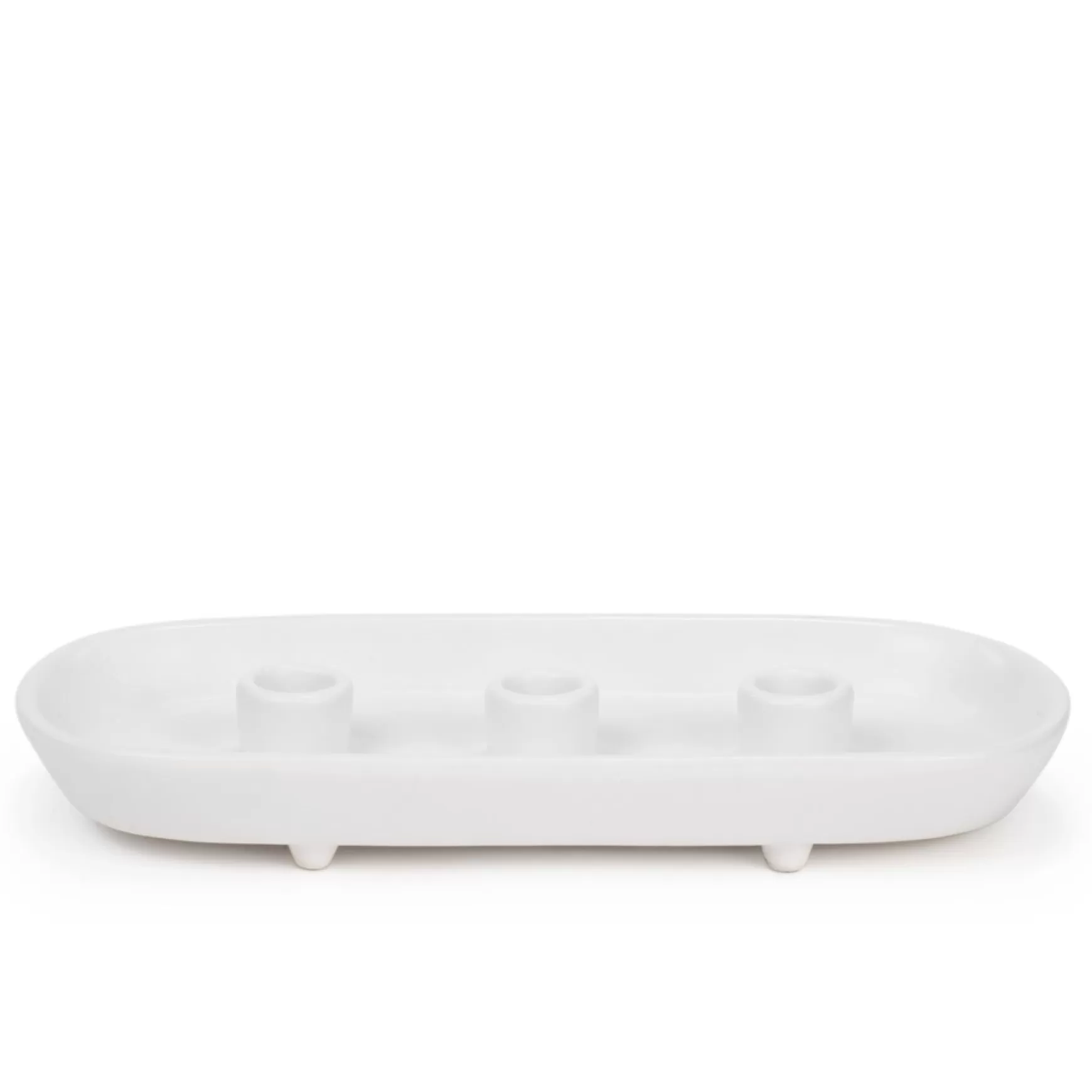 Candle Holders*Attitudes Import Triple Candle Holder - White