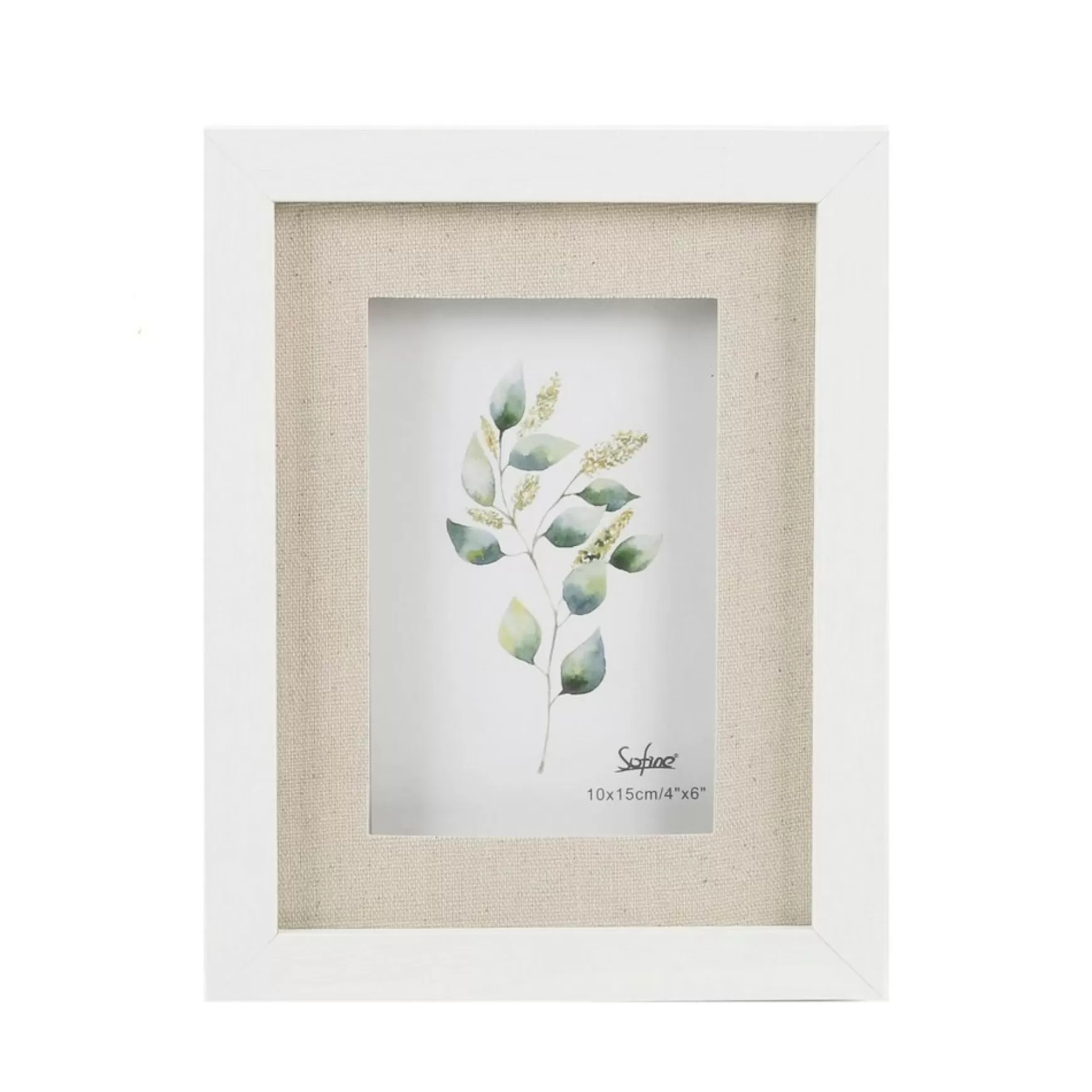 Photo Frames*CTG Brands White And Linen Photo Frame - 6 X 8
