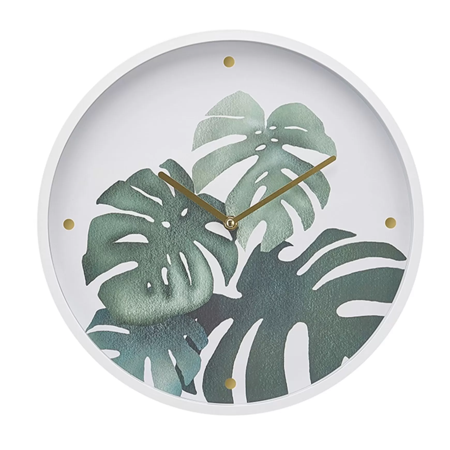 Clocks*CTG Brands White Clock - Monstera Plant