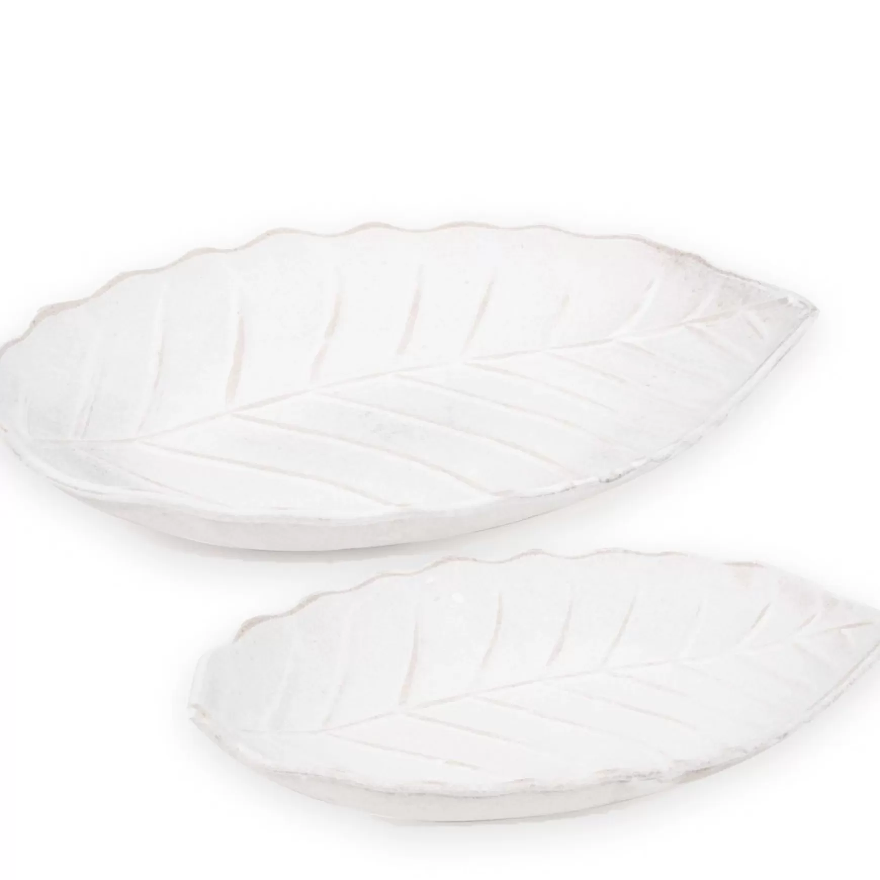 Plates, Trays & Containers*Attitudes Import White Leaf Tray