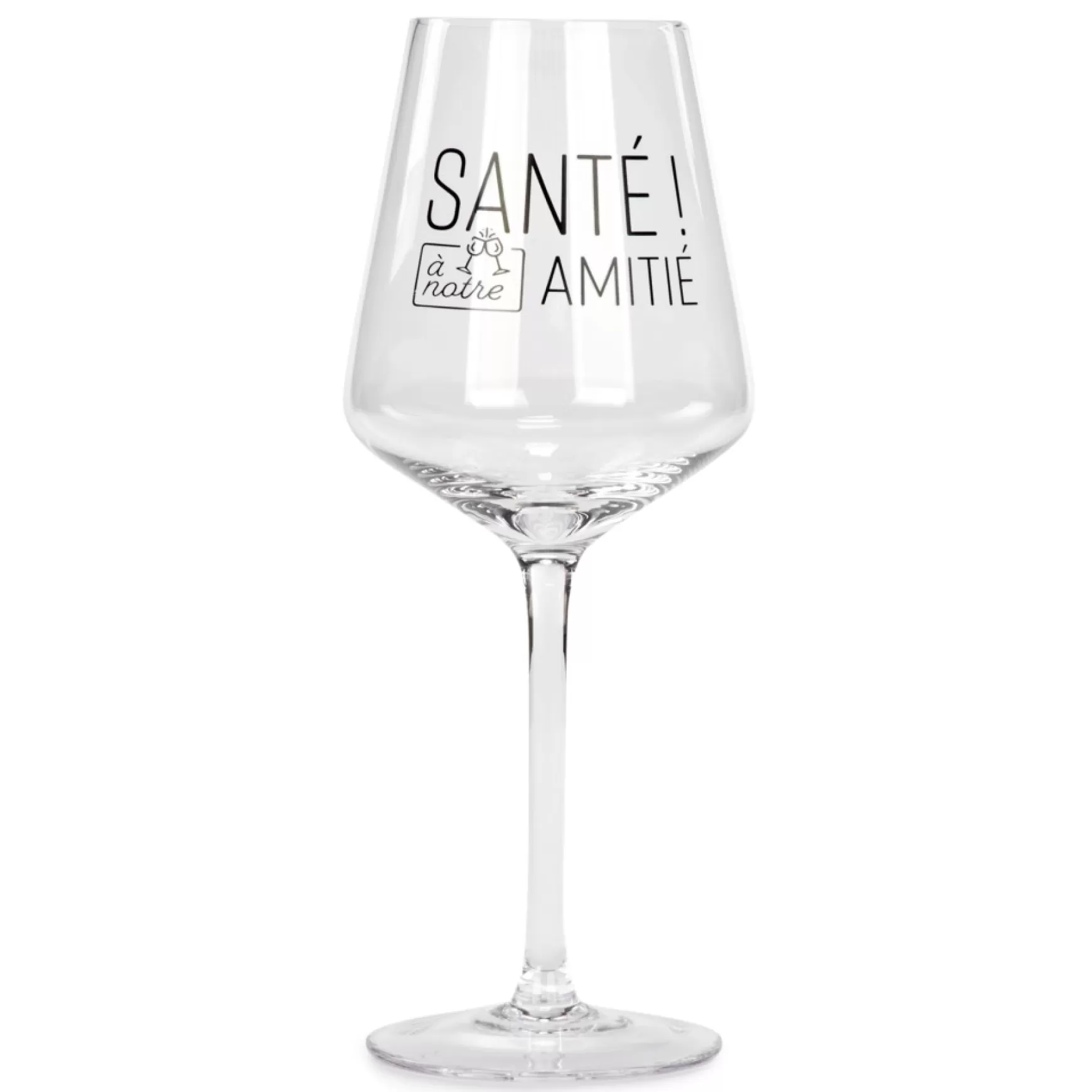 Products With Text*Attitudes Import 2 Wine Glass - Amitie