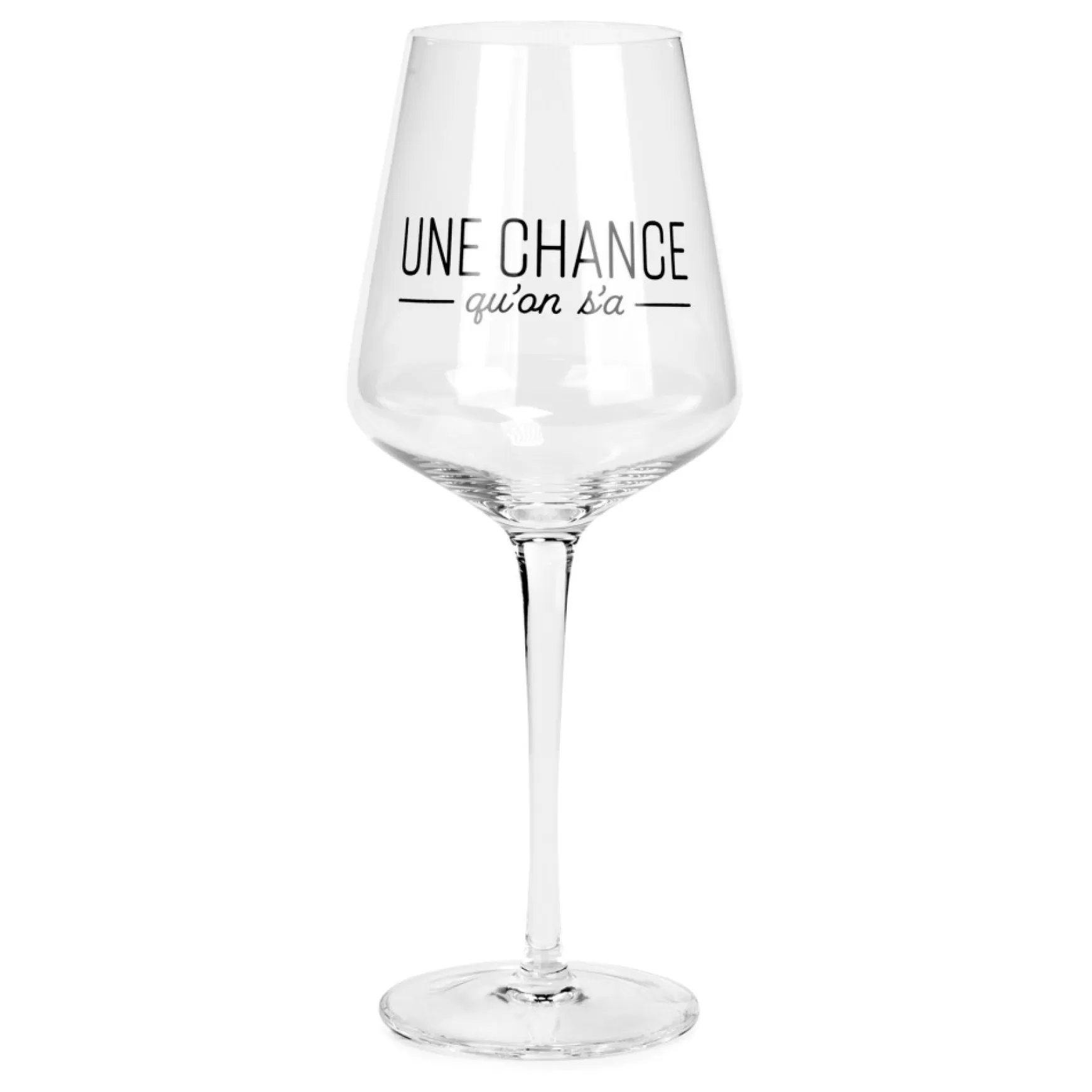 Products With Text*Attitudes Import 2 Wine Glass - Une Chance Qu'On S'A