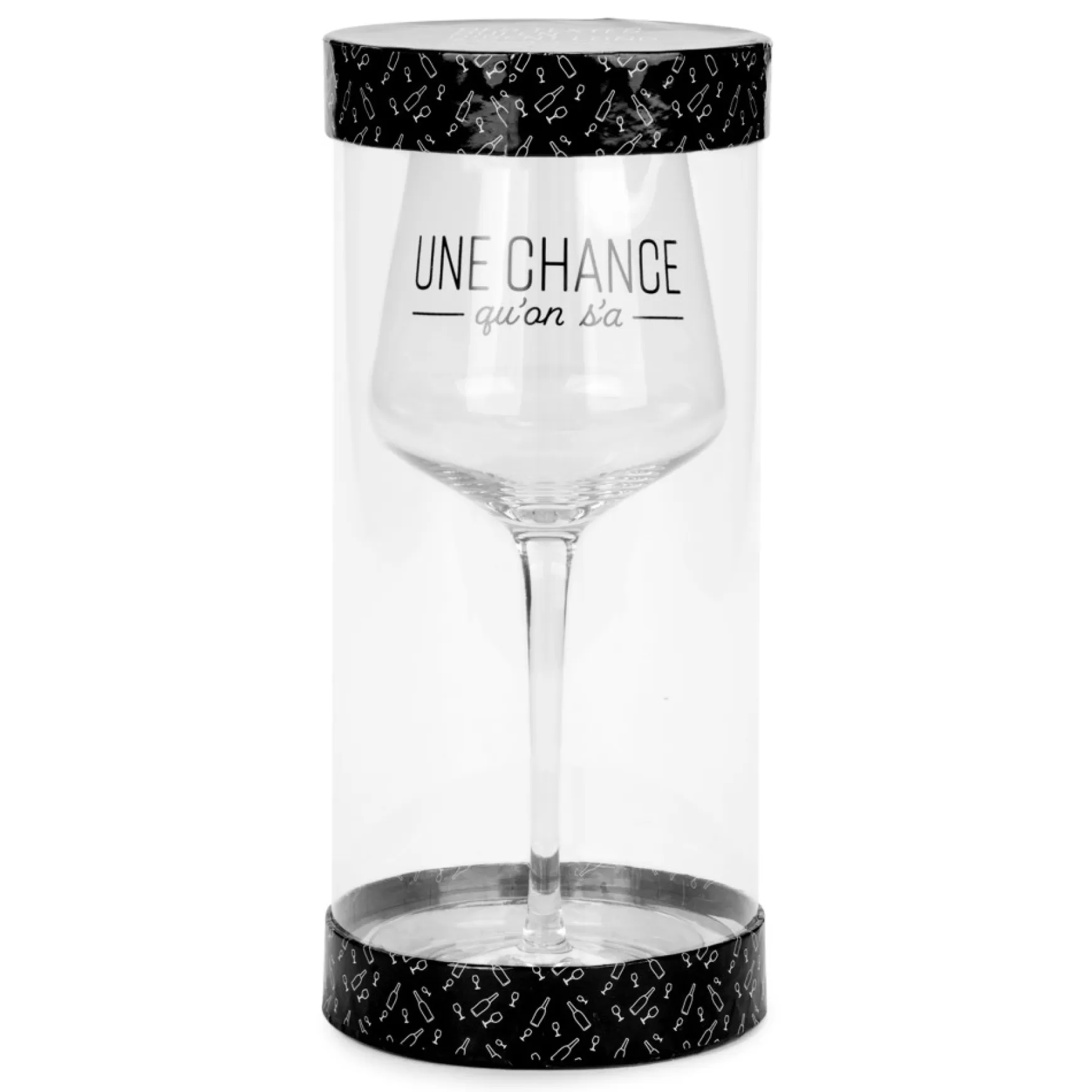 All For Wine*Attitudes Import 2 Wine Glass - Une Chance Qu'On S'A