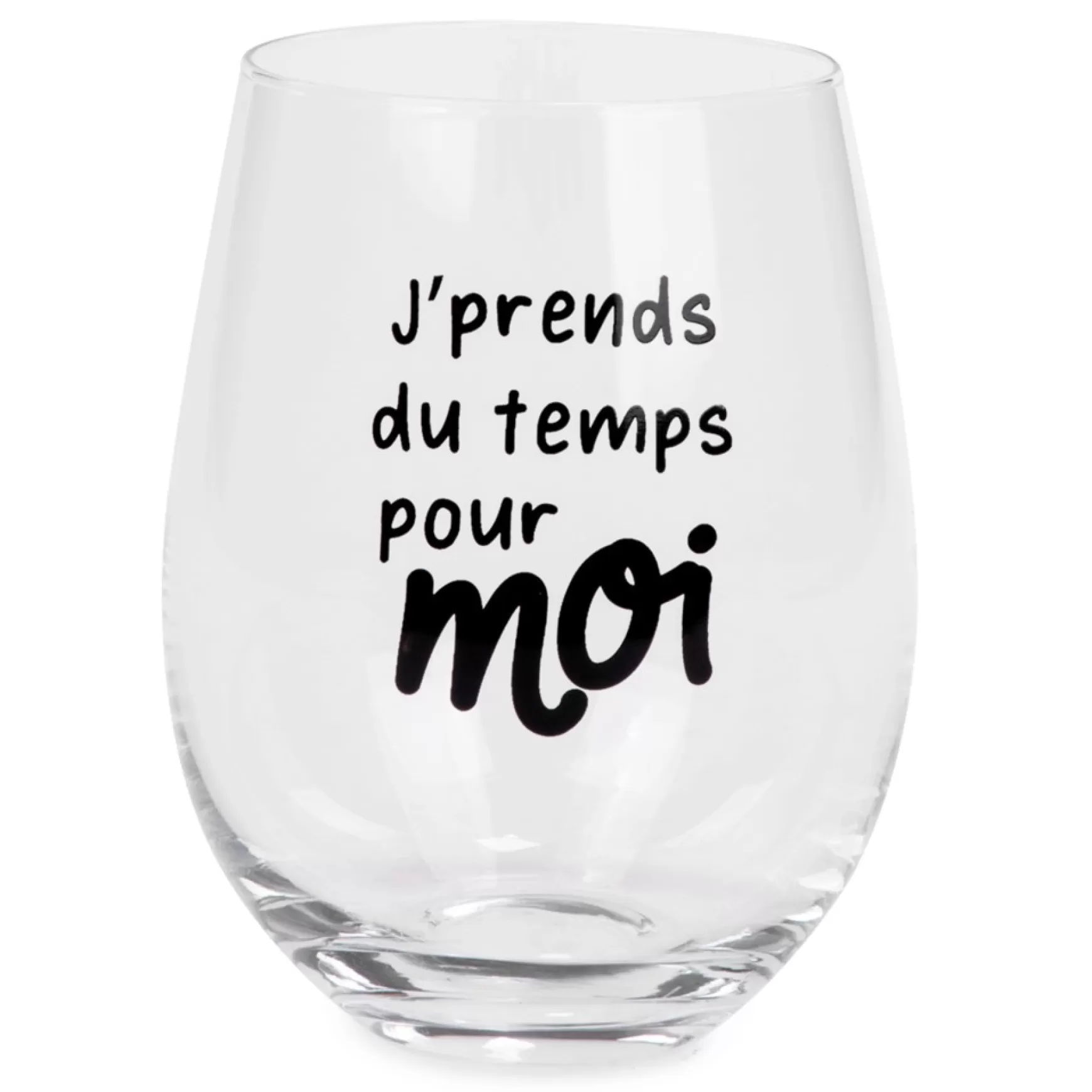 Products With Text*Attitudes Import 2 Wine Glass Without Stem - J'Prends Du Temps