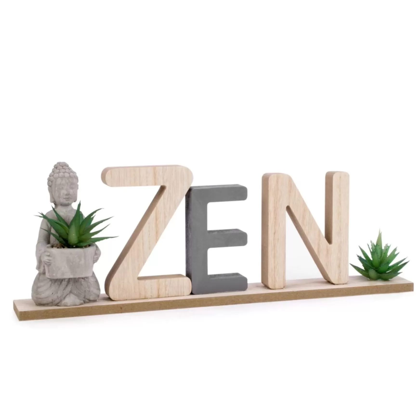 Decorative Objects*Attitudes Import Zen In Wood With Buddha
